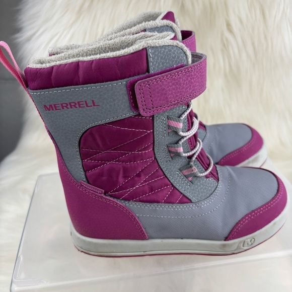 Merrell Kids' Purple and Gray Boots With Velcro Straps - Picture 2 of 8